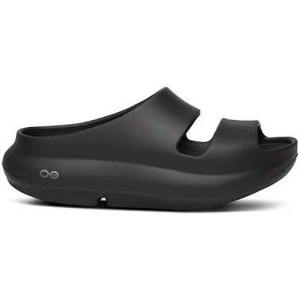 OOFOS OOyea Sport Slide Sandals Mens 9 Womens 11 Black Recovery Athletic Comfort